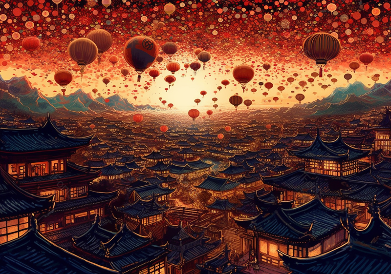 国潮古建筑节日背景插画背景,插画/手绘图,插画/手绘图库,插画/手绘图下载,插画/手绘